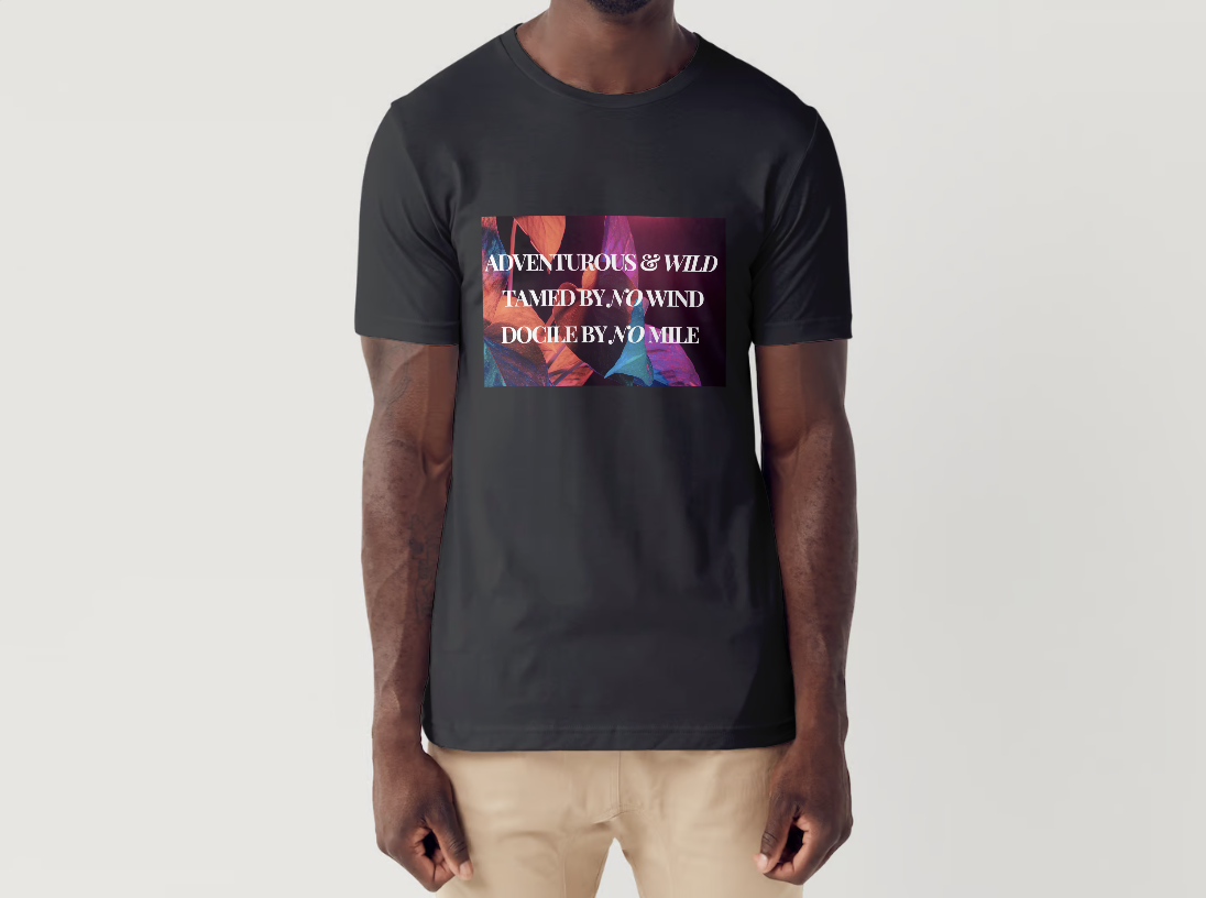 Black t-shirt with Wild and Free design